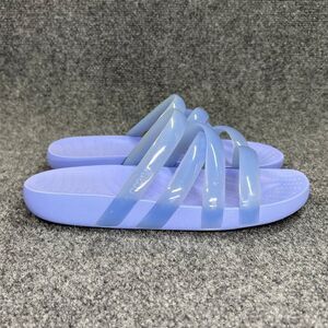 Crocs Splash Sandals Women's 8 Blue Jelly Glossy Strappy Athletic Beach Slides